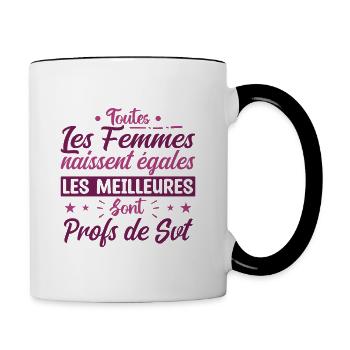 les meilleures femmes sont profs de SVT - Mug contrasté - blanc/noir - Droite