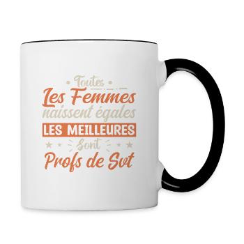 les meilleures femmes sont profs de SVT - Mug contrasté - blanc/noir - Droite