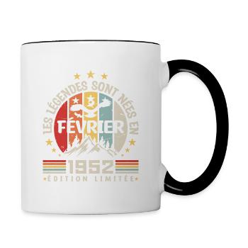 les légendes sont née en Février 1952 - Mug contrasté - blanc/noir - Droite