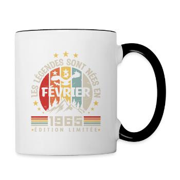 les légendes sont née en Février 1965 - Mug contrasté - blanc/noir - Droite