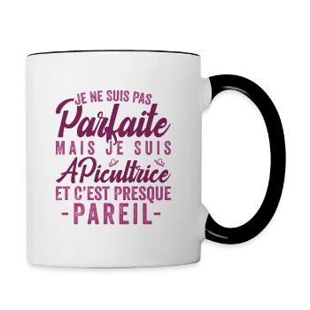 Je Ne Suis Pas Parfaite Mais Je Suis Apicultrice - Mug contrasté - blanc/noir - Droite