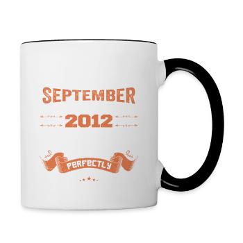 legends were born in September 2012 | gift ideas - Mug contrasté - blanc/noir - Droite