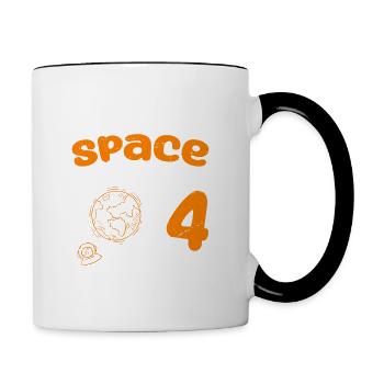Gebt mir etwas Platz, ich bin 4 Astronauten - Tasse zweifarbig - Weiß/Schwarz - Rechts