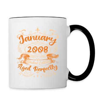 January 2008 | Aged Perfectly | Limited Edition - Mug contrasté - blanc/noir - Droite