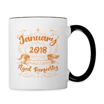 January 2018 | Aged Perfectly | Limited Edition - Mug contrasté - blanc/noir - Droite