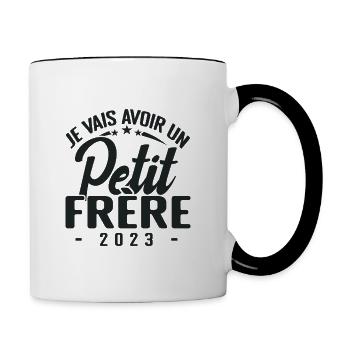 I'm going to have a little brother 2023, child ad - Contrasting Mug - white/black - Right