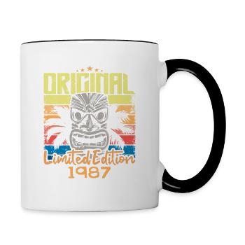 Légendes Sont Nées En 1987 Cadeau D'anniversaire - Mug contrasté - blanc/noir - Droite