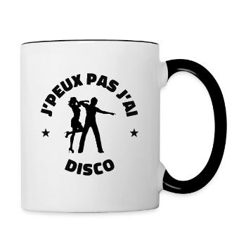 disco je peux pas j'ai disco danse - Mug contrasté - blanc/noir - Droite