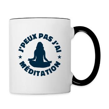 j'peux pas j'ai méditation - Mug contrasté - blanc/noir - Droite