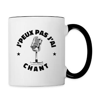 chanteur je peux pas j'ai chant MIC - Mug contrasté - blanc/noir - Droite
