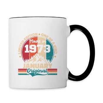 Birthday gift January 1973 Limited Edition - Contrasting Mug - white/black - Right