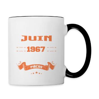 Légende vivante depuis Juin 1967 - Mug contrasté - blanc/noir - Droite