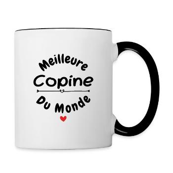 Meilleure Copine Du Monde - Mug contrasté - blanc/noir - Droite