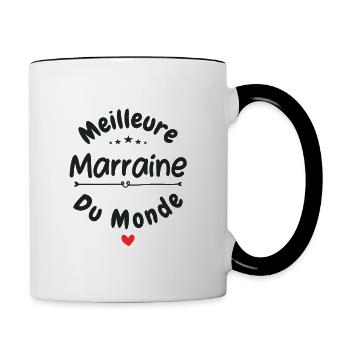La meilleure marraine - Mug contrasté - blanc/noir - Droite