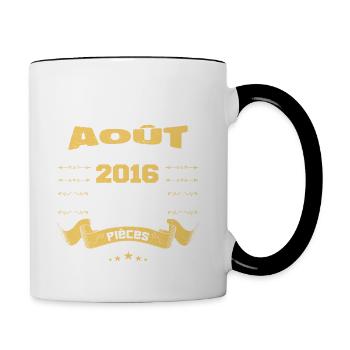 Les légendes sont nées en Août 2016 | vintage - Mug contrasté - blanc/noir - Droite
