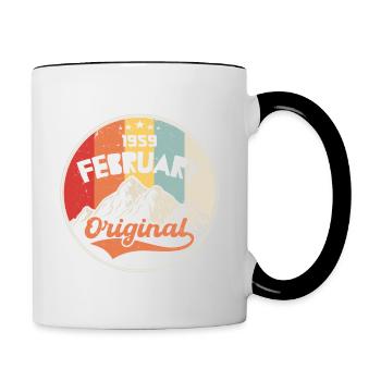 Février Né en 1959 | Cadeau D'anniversaire - Mug contrasté - blanc/noir - Droite