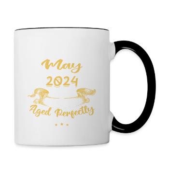 May 2024 - Vintage Birthday Gift - 2024 - Contrasting Mug - white/black - Right