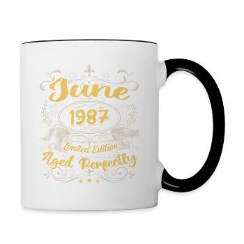 June 1987| Vintage Gift 1987 - Contrasting Mug - white/black - Right
