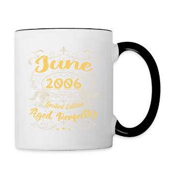 Juni 2006 | Vintage Geschenk 2006 - Tasse zweifarbig - Weiß/Schwarz - Rechts