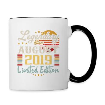 Les légendes sont nées en août 2019 anniversaire - Mug contrasté - blanc/noir - Droite