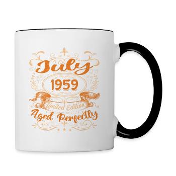 Juillet 1959 Anniversaire Idée Cadeau Vintage 1959 - Mug contrasté - blanc/noir - Droite