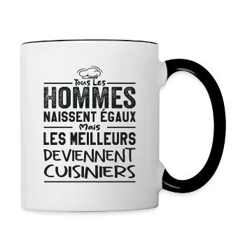 Les meilleurs deviennent cuisiniers - Mug contrasté - blanc/noir - Droite