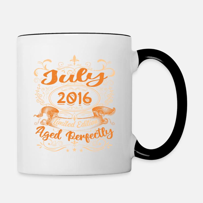 July 2016 Anniversary Vintage Gift Idea 2016 - Contrasting Mug - white/black