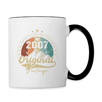 Original Jahrgang 2007 Limited Edition 2007 - Tasse zweifarbig - Weiß/Schwarz - Rechts