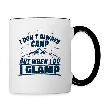 I don't always camp, but when I do, I Glamp - Contrasting Mug - white/black - Right