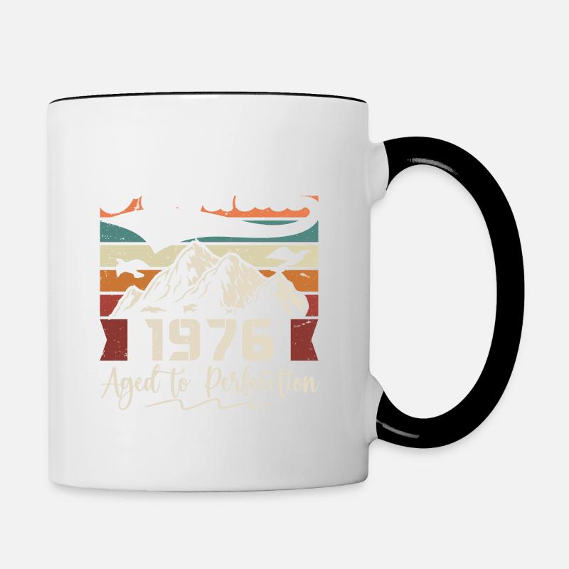1976 - Cadeau né en 1976 - Mug contrasté - blanc/noir