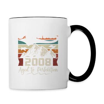 2008 - Gift born in 2008 - Contrasting Mug - white/black - Right