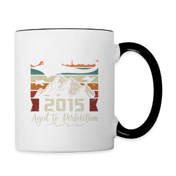 2015 - Cadeau né en 2015 - Mug contrasté - blanc/noir - Droite