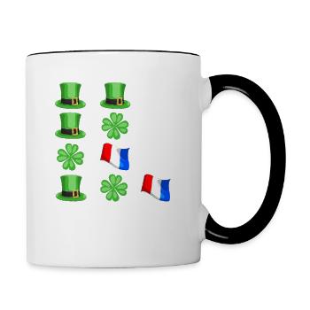 st patrick's day france humour - Mug contrasté - blanc/noir - Droite