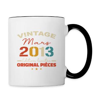 March 2013 anniversary 2013 legends March - Contrasting Mug - white/black - Right