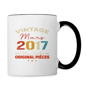 Mars 2017 anniversaire 2017 légendes Mars - Mug contrasté - blanc/noir - Droite