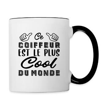Ce Coiffeur est Le Plus Cool Du Monde - Mug contrasté - blanc/noir - Droite
