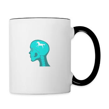 Equitation Cheval Humour Sport Passion Cadeau - Mug contrasté - blanc/noir - Droite