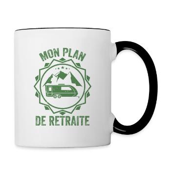 Camping Car Meilleur Plan De Retraite | Retraité - Mug contrasté - blanc/noir - Droite