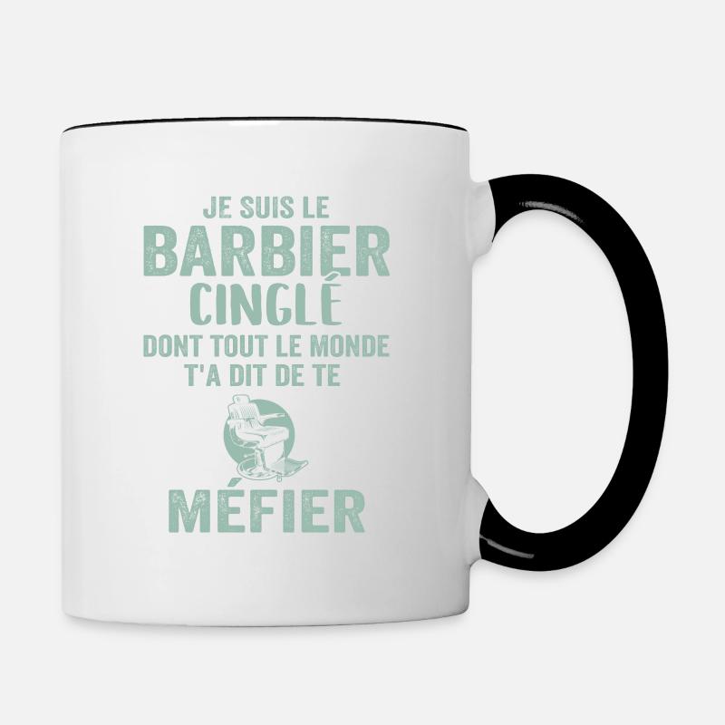 Coiffeur Barbier, Métier Coiffure, Barbe, Cadeau - Mug contrasté - blanc/noir