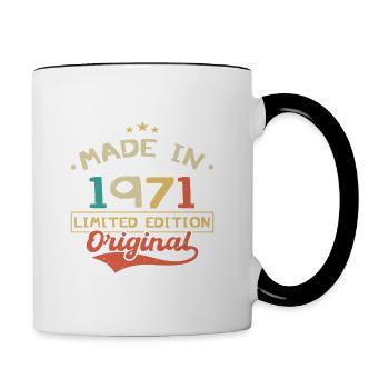 Baujahr 1971 | Limited Edition 1971 | Original - Tasse zweifarbig - Weiß/Schwarz - Rechts