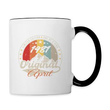 April 1981 Cadeau D'anniversaire April 1981 Vintag - Mug contrasté - blanc/noir - Droite