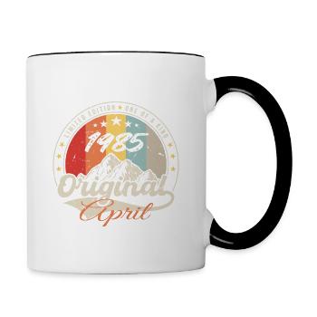 Avril 1985 Cadeau D'anniversaire Avril 1985 Vintag - Mug contrasté - blanc/noir - Droite
