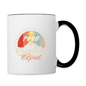 Avril 1990 Cadeau D'anniversaire Avril 1990 Vintag - Mug contrasté - blanc/noir - Droite