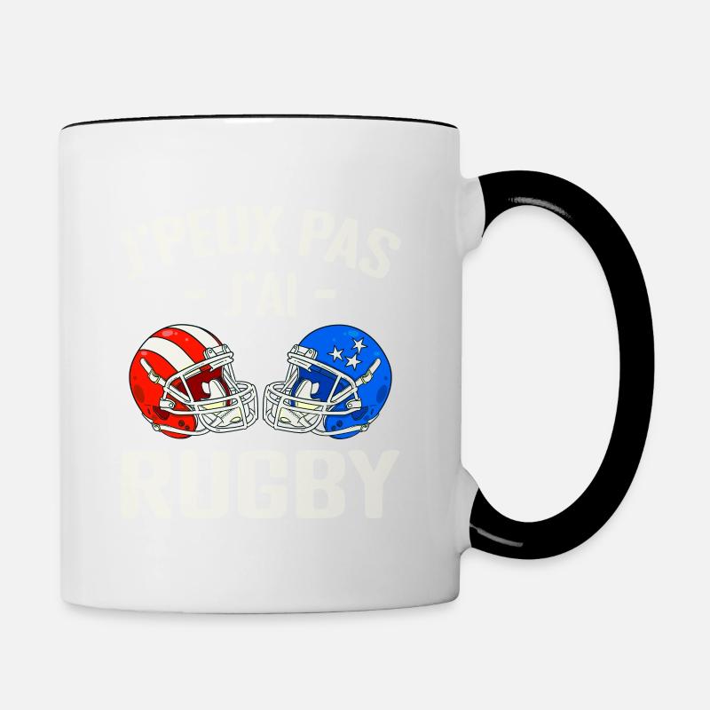 J'peux Pas J'ai Rugby - Mug contrasté - blanc/noir