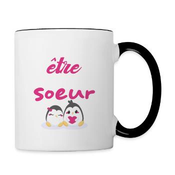 Future Grande Sœur | Annonce Grande Soeur Cadeau - Mug contrasté - blanc/noir - Droite