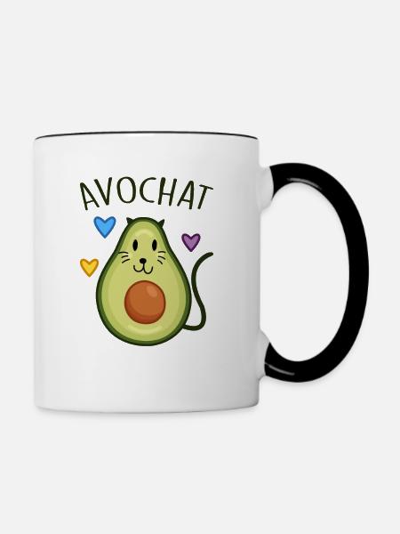Avochat - Tasse zweifarbig - Weiß/Schwarz