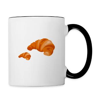Annonce Grossesse Humour | Je Mange Pour Deux - Mug contrasté - blanc/noir - Droite