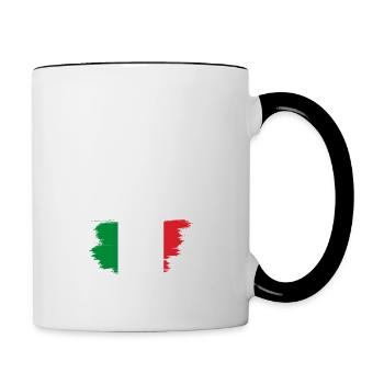 Je Peux Pas J'me Barre Au Italie - Mug contrasté - blanc/noir - Droite