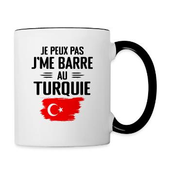 I can't I bar in Turkey - Contrasting Mug - white/black - Right