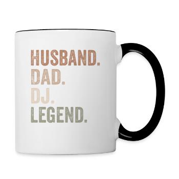 Husband Dad DJ Legend - husband - Contrasting Mug - white/black - Right